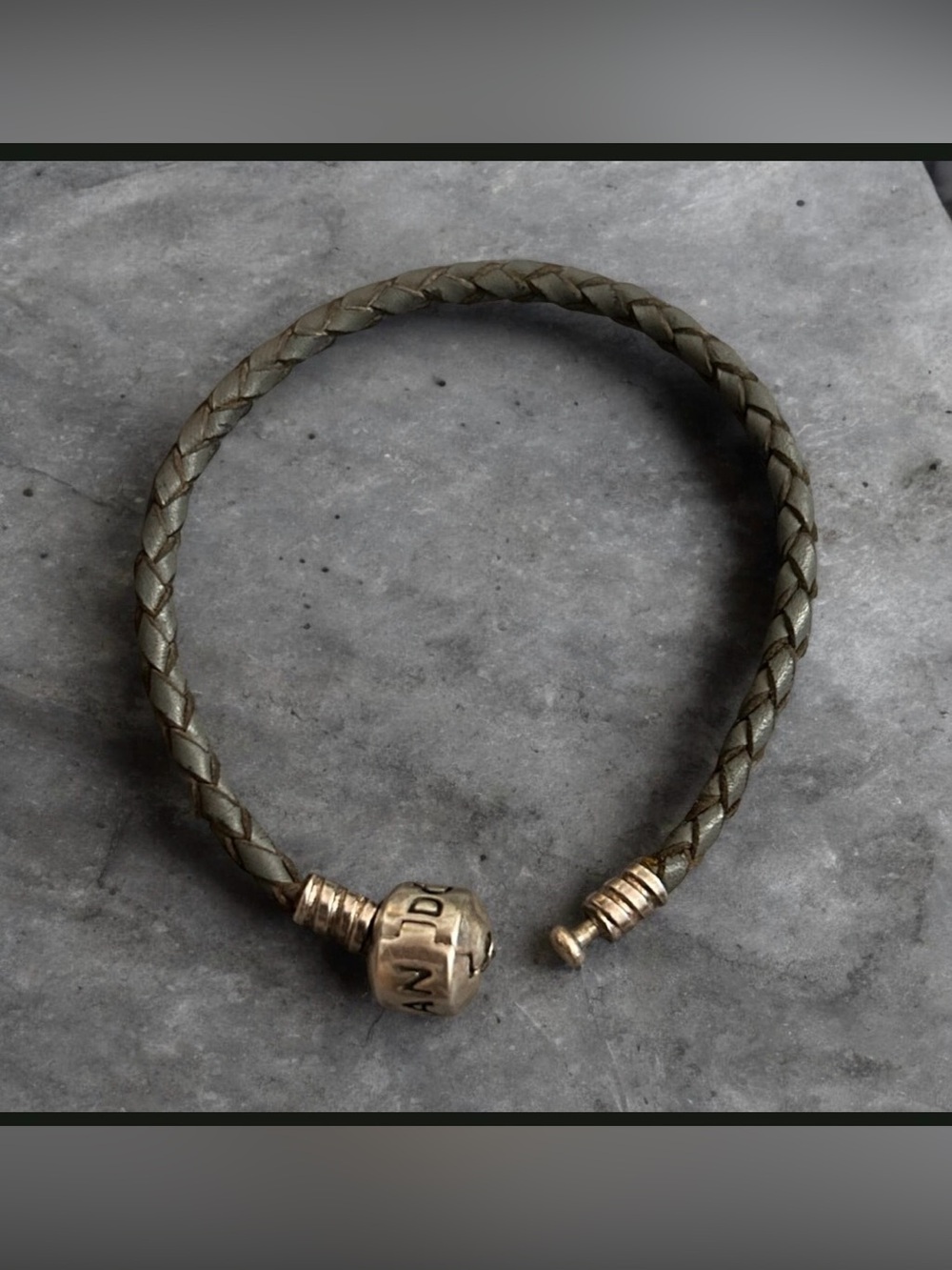 Authentic Pandora Braided Leather Bracelet – Sterling Silver 925 Clasp